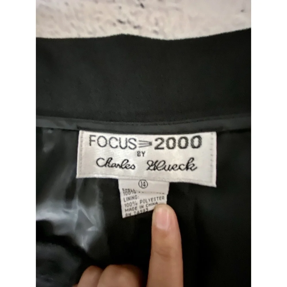 Charles Glueck Focus‎ 2000 Women's Black Pleated Lined Dress Pants Size 14